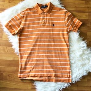 EUC Orange Striped Polo Shirt